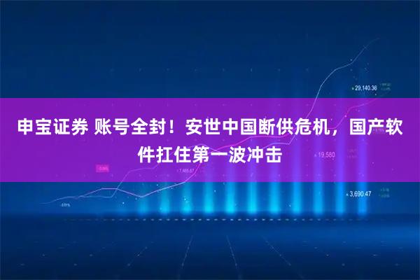 申宝证券 账号全封！安世中国断供危机，国产软件扛住第一波冲击